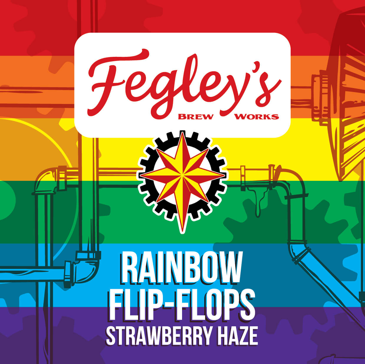 Fegley's Rainbow Flip-Flops Strawberry Hazy
