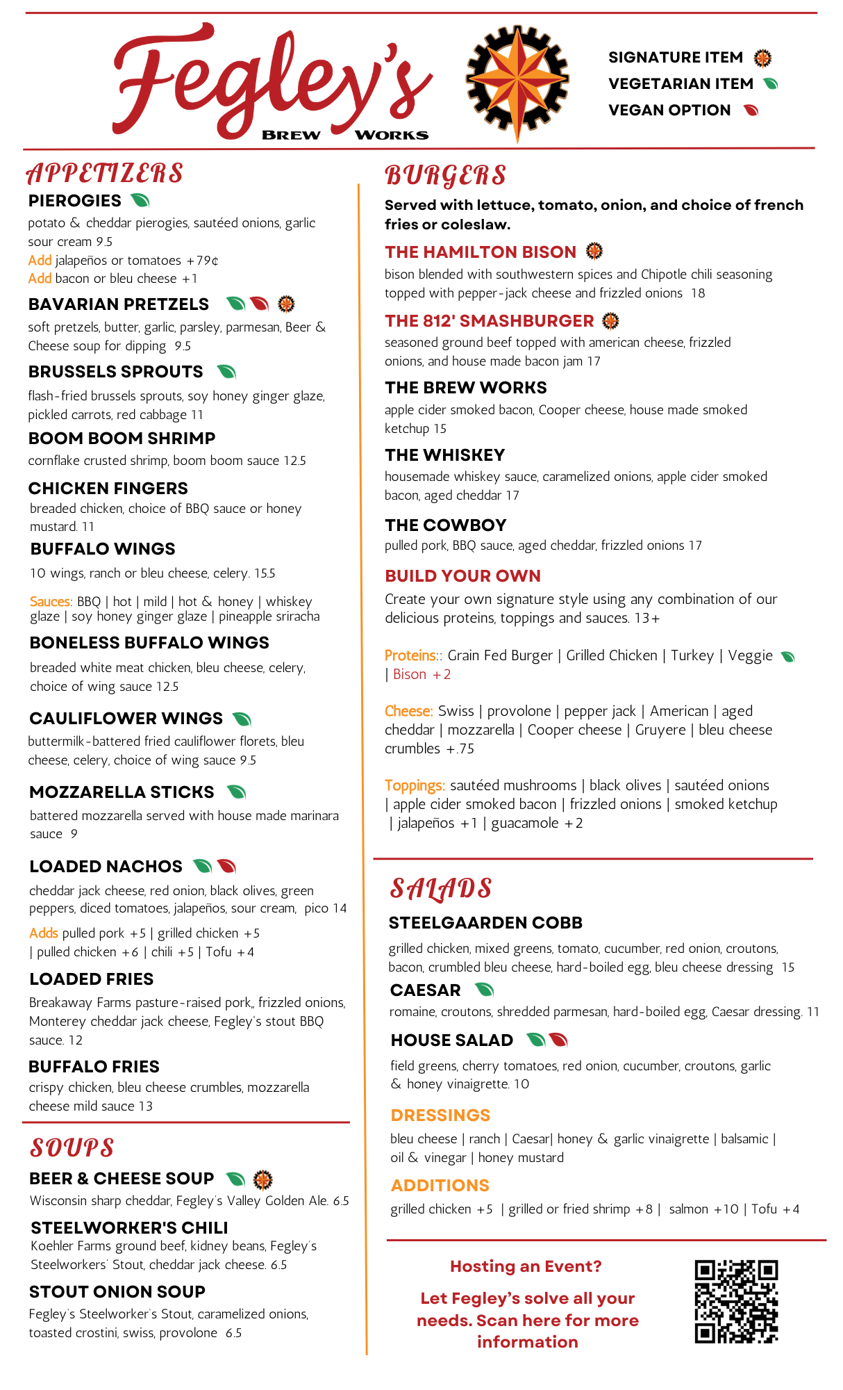 Allentown Menus - Fegley's Brew Works