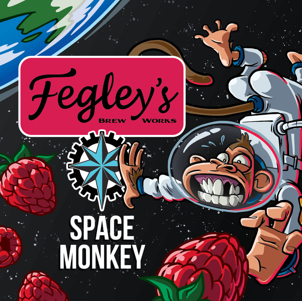 Space Monkey  Saison / Farmhouse Ale with Real Raspberries